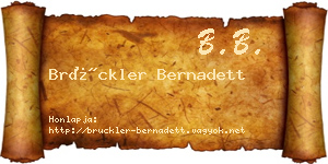 Brückler Bernadett névjegykártya